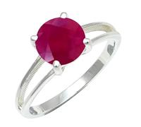 SILVERTROVE Ruby Lab Grown Gemstone Ring Men & Women Bandring All Size Gift Item Silver Plated Brass Handmade Jewelry CRG1258AM_8_(L 1/2)