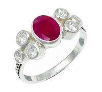 SILVERTROVE Ruby Lab Grown Gemstone Ring Men & Women Bandring All Size Gift Item Silver Plated Handmade Jewelry CRG1261AM_1_(H)