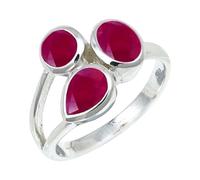 SILVERTROVE Ruby Lab Grown Gemstone Silver Plated Meditation Band Ring Men And Women All Size Gift Item Handmade Jewelry CRG1154AM_8_(L 1/2)