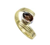 SILVERTROVE Smoky Quartz Gemstone 925 Sterling Silver And Brass Men Women Stone Band Ring All Size Handmade Jewelry CRG1095AD_14_(O 1/2)