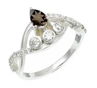 SILVERTROVE Smoky Quartz Gemstone 925 Sterling Silver Band Ring Men & Women All Size Gift Item Handmade Jewelry CRG1253AD_5_(K)