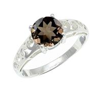 SILVERTROVE Smoky Quartz Gemstone Ring Men & Women All Size 925 Sterling Silver Band Ring Gift Item Handmade Jewelry CRG1254AD_5_(K)