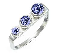 SILVERTROVE Tanzanite Lab Grown Gemstone Silver Plated Band Ring Men & Women All Size Gift Item Handmade Jewelry CRG1265AV_8_(L 1/2)