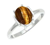 SILVERTROVE Tiger Eye Gemstone Ring Men & Women All Size 925 Sterling Silver Band Ring Gift Item Handmade Jewelry CRG1255CC_5_(K)