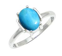 SILVERTROVE Turquoise Lab Grown Gemstone Men & Women Band Ring All Size Gift Item 925 Sterling Silver Ring Handmade Jewelry CRG1255BT_5_(K)