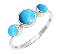 SILVERTROVE Turquoise Lab Grown Gemstone Men & Women Band Ring All Size Gift Item Silver Plated Ring Handmade Jewelry CRG1263BT_6_(K 1/2)