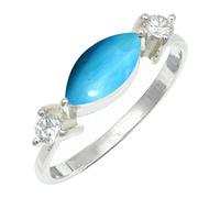 SILVERTROVE Turquoise Lab Grown Gemstone Silver Plated Band Ring Men & Women All Size Gift Item Handmade Jewelry CRG1249BT_7_(L)