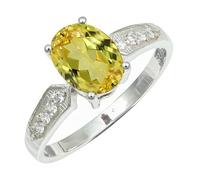 SILVERTROVE Yellow Sapphire Lab Grown Gemstone 925 Sterling Silver Band Ring Men & Women All Size Gift Item Handmade Jewelry CRG1250AP_5_(K)