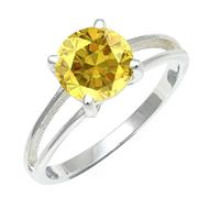 SILVERTROVE Yellow Sapphire Lab Grown Gemstone Men & Women Band Ring All Size Silver Plated Brass Gift Item Handmade Jewelry CRG1258AP_6_(K 1/2)
