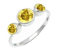 SILVERTROVE Yellow Sapphire Lab Grown Gemstone Silver Plated Band Ring Men & Women All Size Gift Item Handmade Jewelry CRG1263AP_11_(N)