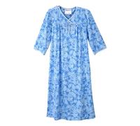 Silverts Open-Back Hospital Gowns for Women - Comfortable, Dignified, Easy Dressing for Seniors & Patients - 2/3 Sleeve, Blossom Breeze, M