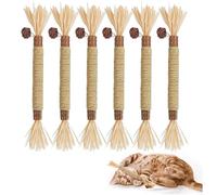 Silvervine Chew Sticks for Cat, 6 Pcs Natural Matatabi Silvervine Cat Toy for Cat Teeth Cleaning, Cat Catnip toys for for Indoor Cat Teeth Cleaning Kitten Teething and Stress Release
