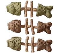 Silvervine Chew Sticks for Cats, Fish Bond Shape Teeth Cleaning Sticks with Catnip and Matatabi, Creative Cat Nip Toys for Cats Kittens Teeth Cleaning and Stress Release (G (3pc))