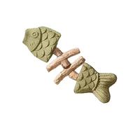 Silvervine Mint Chew Toy Fish Bone Shape Aggressive Chew Indoor Cat Teeth & Kitten Toy