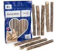 Silvervine Sticks for Cats : 8x Natural Matatabi Wood Chew Toy for Cat Dental Care and Bad Breath Treatment - Natural Cat Toys and Accessories - Catnip Alternative Sticks