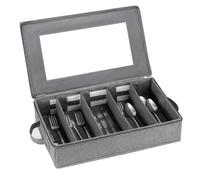 Silverware - 16.14 Inches, Oxford Cloth Cutlery Storage Box | Covered Adjustable Design, Tidy Flatware Storage | Cutlery Tray for Kitchen Drawers, Countertops, Camping, Picnics and