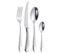 Silverware Flatware Cutlery Set， 4/16/24/32/40/48 Pcs Table Knife， Fork and Spoon Set Household 304 Stainless Steel Steak Knife and Fork Gold Tableware，Silver-6Set-24Pcs