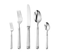 Silverware Flatware Cutlery Set, 5/20/30/40 Pieces 304 Stainless Steel Tableware Forged with Craftsmanship for Home Restaurant Steak Cutlery Knives, Forks and,Silver-6Set-30Pcs