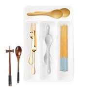 Silverware Organizer for Drawer, Drawer Silverware Organizer, with 4 Compartment Storage Box Compact for Cabinet Cooking Kitchen Camping Spoons College House Forks Countertop Home Dorm