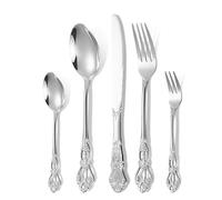 silverware set for 1 people, 5 piece flatware set, stainless steel cutlery set, eating utensil set for everyday use