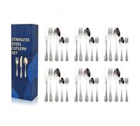 Silverware Set for 6, 30-Piece Stainless Steel Flatware Cutlery Set Service,Dishwasher Safe Cutlery Set, Elegant Dining Utensils,Include Knife Fork Spoon Set, Dishwasher Safe(Silver)