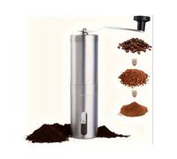 (Silvery) 1Pc Premium Manual Coffee Grinder - Ceramic Burr, Stainless Steel Hand Mill for Drip Coffee, Espresso, Aeropress -