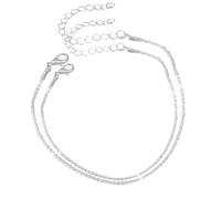 Silvery Ankle Bracelets for Women,Dainty Layered Waterproof Women's Anklets,Adjustable Silver Anklet for Women,Hypoallergenic Silver Anklet,Adapts to Womens Girls Summer Beach and Everyday Life