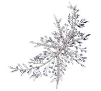Silvery Bridal Rhinestone Crystal Hair Clips Elegant Crystal Leaf Sparkling Rhinestone and Beaded Bridal Hair Accessory with Intricate Branch Design for Women
