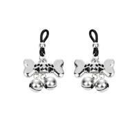 Silvery Puppy Bone Bell Nipple Clamps Clitoral Stimulator Couples Foreplay Tease BDSM Bondage Breast Massage Anal Masturbator Sex Toys (A)