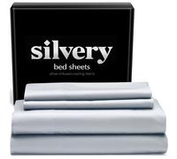 Silvery Silver Infused Bed Sheets Set Model 2 (Gray, California King)