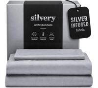 Silvery Silver Infused Bed Sheets Set - Ultra-Soft Temperature-Regulating Fabric with Self-Cleaning Technology™ that Stays Fresh 3X Longer for Hygienic Sleep
