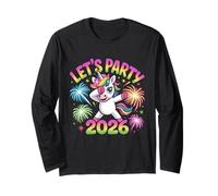 Silvester Feuerwerk Happy Neujahr Rutsch Lets Party Einhorn Long Sleeve T-Shirt