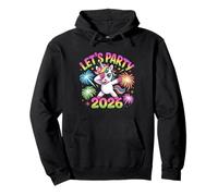Silvester Feuerwerk Happy Neujahr Rutsch Lets Party Einhorn Pullover Hoodie