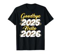 Silvester Feuerwerk Neujahr-Geschenk Goodbye 2025 Hello 2026 T-Shirt