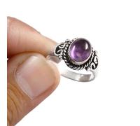 SILVESTO INDIA Sterling Silver Multicolor Natural Gemstone Handmade Statement Ring For Women & Girls (Lapis Lazuli, 9)