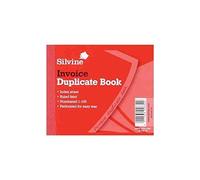 Silvine 102x127mm Duplicate Invoice Book Carbon Ruled 1-100 Taped Cloth Binding 100 Sets (Pack 12) - 616