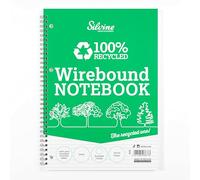 Silvine 104 Page A4 Everyday Recycled Wirebound Notebook, White, Ruled 8mm Feint