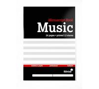 Silvine 12 Stave Music Manuscript Book - Wire stitched A4 (24 Pages)