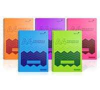 Silvine 160 Page A4 Wirebound Notebooks with Durable Wipe Clean Covers [Assorted Pack of 5]