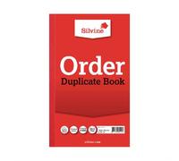 Silvine 210x127mm Duplicate Order Book Carbon Ruled 1-100 Taped Cloth Binding 100 Sets (Pack 6) - 610