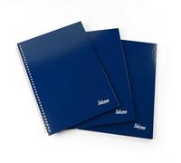 Silvine 3 Pack of A4 Lined Notebooks with Wirebound Hardback Cover - 160 Pages 70GSM Premium Paper for Fountain Pens