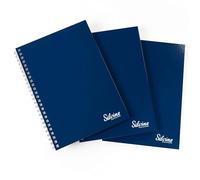 Silvine 3 Pack of A5 Lined Notebooks with Wirebound Hardback Cover - 160 Pages 70GSM Premium Paper for Fountain Pens