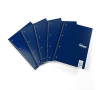 Silvine 5 Pack of A4 Lined Notebooks with Wirebound Flexi Cover - 160 Pages 70GSM Premium Paper for Fountain Pens