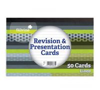 Silvine Revision Card Notepad 50 Card White (Pack of 1000) CR50