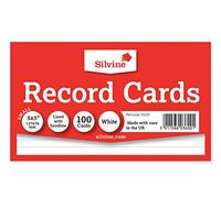 Silvine 5x3" Record Cards - Lined with Headline, 100 Cards per Pack. Ref 553W (127 x 76mm), White