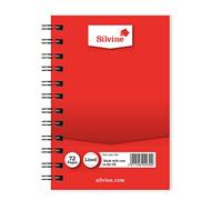 Silvine 5x3" Twin Wire Student's Notebook. 72 Pages Ruled 7mm Feint [Pack of 36]
