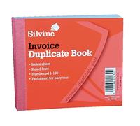 Silvine Duplicate Invoice Book - Numbered 1-100 with index sheet (102 x 127mm) [Pack of 12]