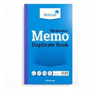 Silvine 8x5 Carbonless Duplicate Memo Book - Numbered 1-100 with Index Sheet