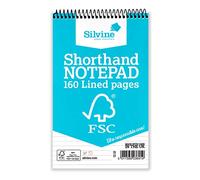 Silvine 8x5 Everyday FSC Shorthand Notebook - Ruled 8mm Feint, 160 Pages of FSC Certified Paper. Ref FSC160 [Pack of 10]
