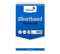 Silvine 8x5" Reporter's Spiral Shorthand Notebook with 160 Pages (Pack of 12), Blue (Cover may vary)